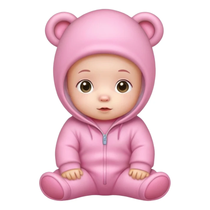 Cute baby with a pink bear jumpsuit  sticker