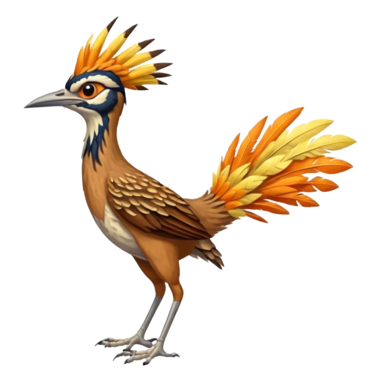 realistic roadrunner bird emoji, running with long skinny tail pointed down and back sticker