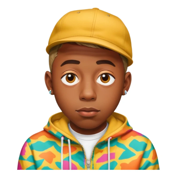 Tyler the Creator rapper with distinctive style and short hair sticker