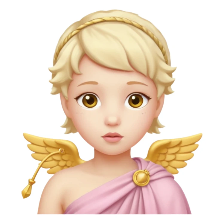 Cupid in soft pink, beige and yellow pastel light sticker