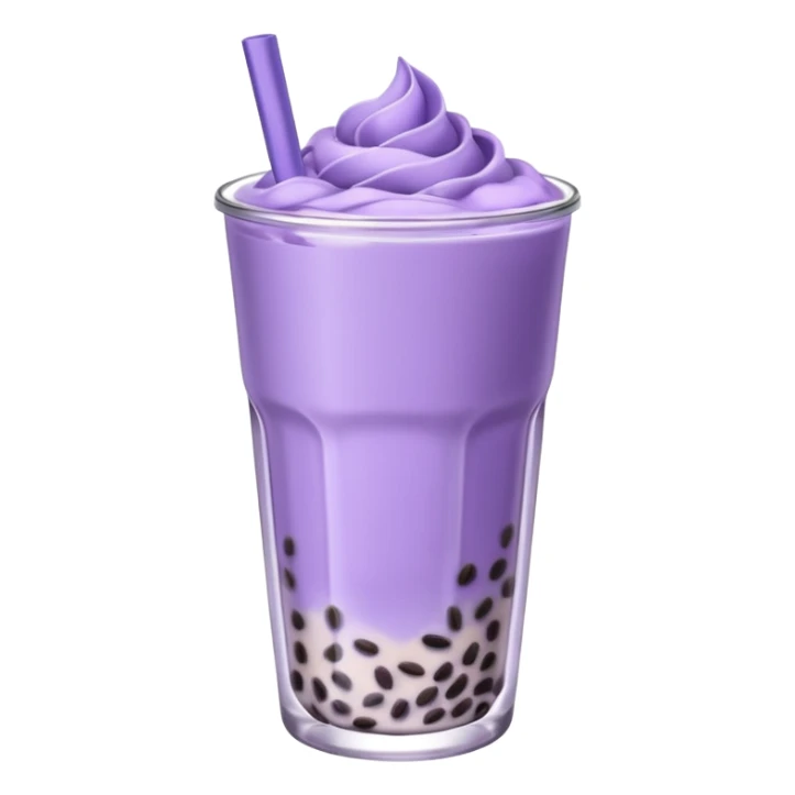 lavender milk tea boba with lavender and lilac petals  sticker