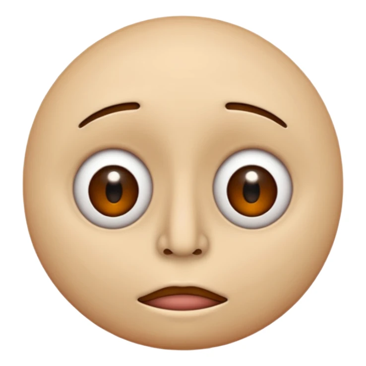 Make me a circle face with lines as eyes, 2 line nose to the right, and a squiggle mouth  sticker