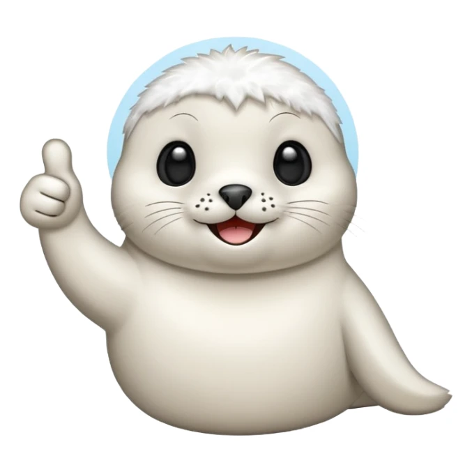 a kawaii seal giving a thumbs up sticker