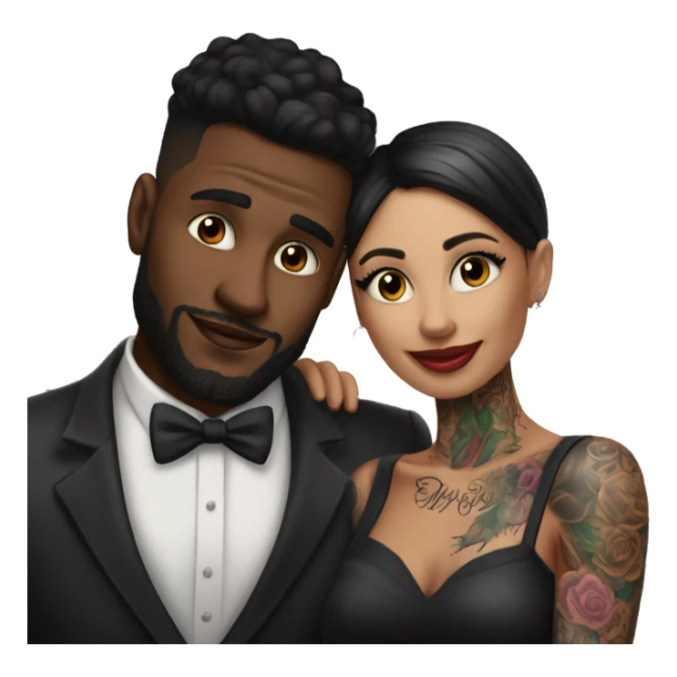 Romantic movie theater date for beautiful tattooed couple sticker