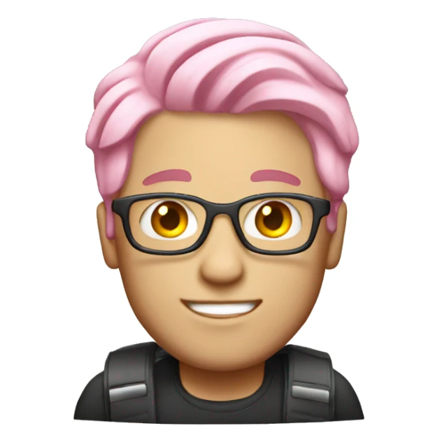 pink hair white man with laptop sticker