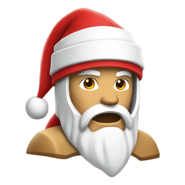 white spartan male wearing red santa hat sticker