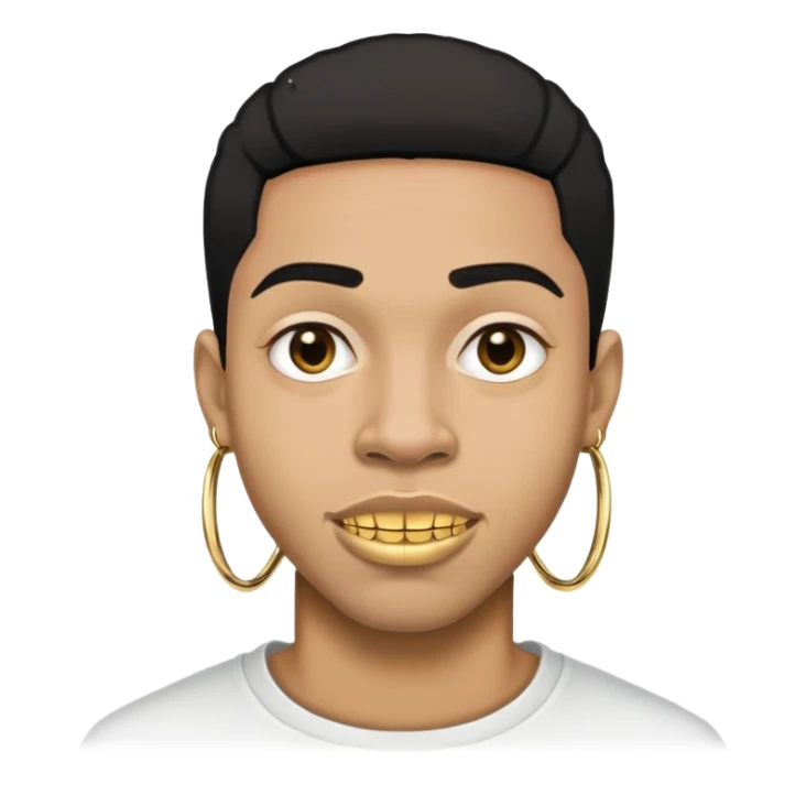 African American man with gold grills sticker