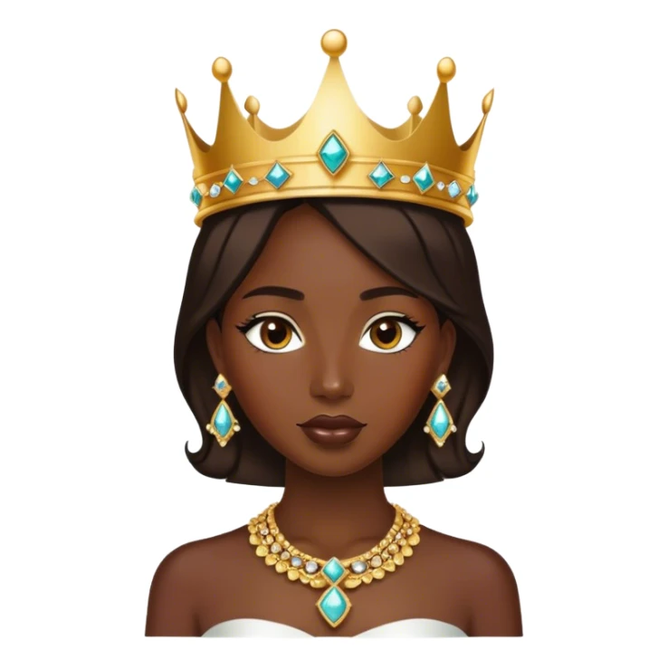 dark skinned beauty in jewels wearing a crown  sticker