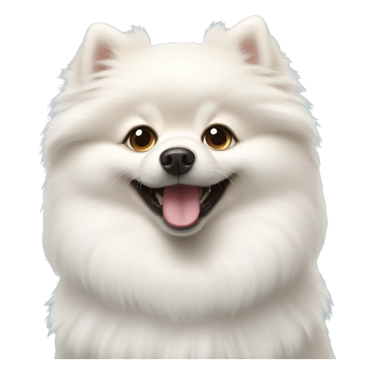 happy white pomeranian  sticker