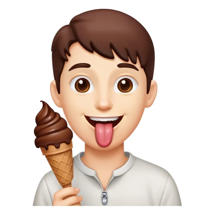 Smileys tung whit sticking out tung shocolate icecrem sticker