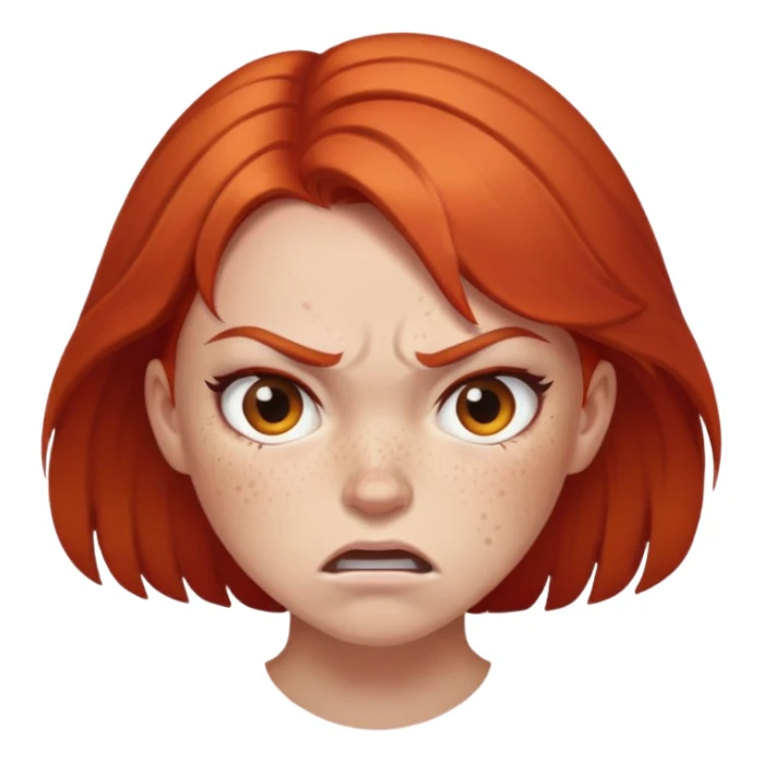 Red head angry girl sticker