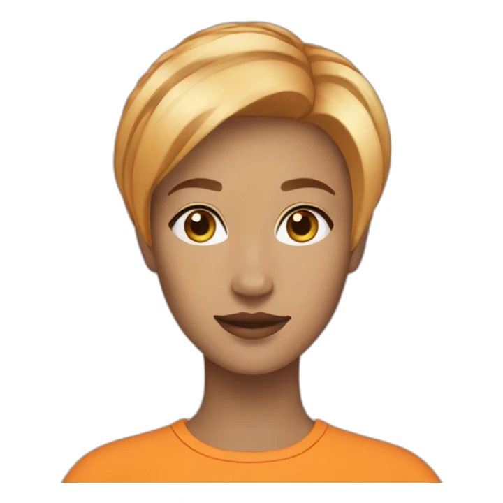 women-medium-short-hair-with-orange-cat sticker