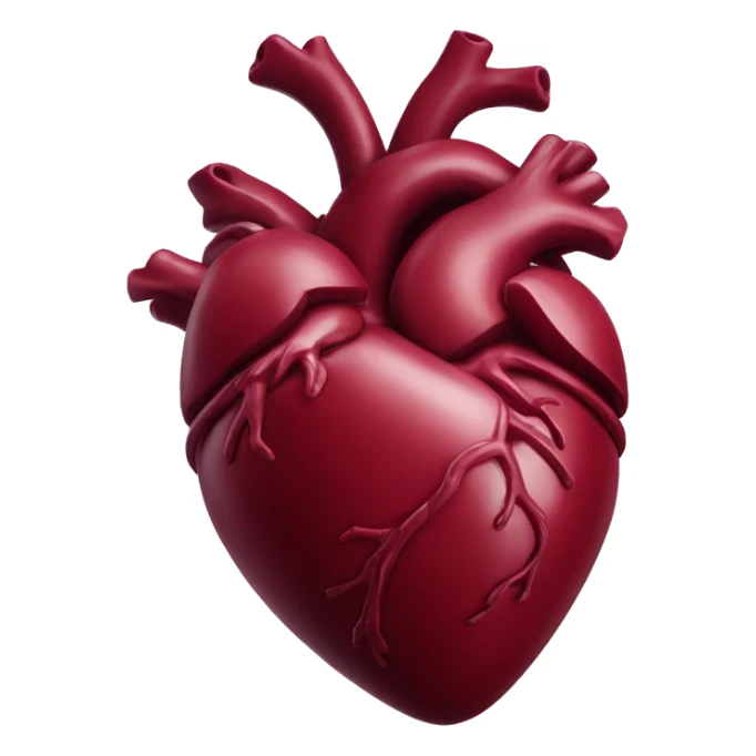 Burgundy anatomical heart  sticker