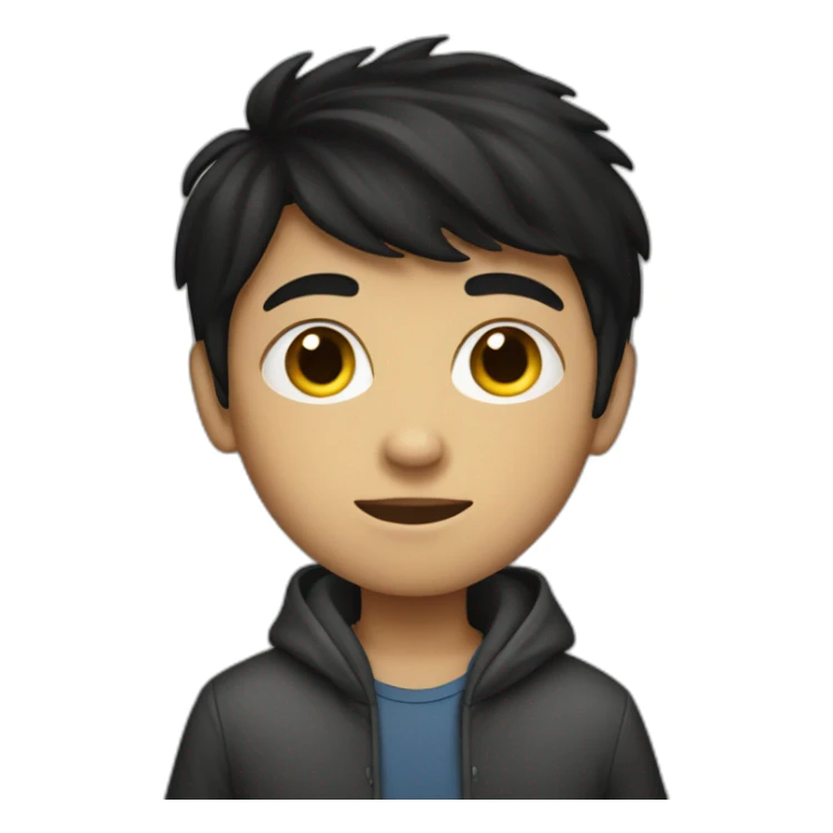 young dark-haired boy in hiding sticker