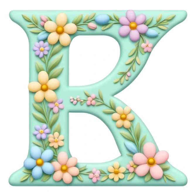 Easter letter with pastel colored details sticker