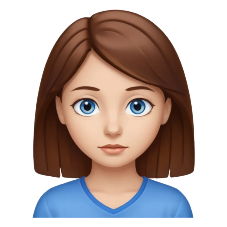 Girl with blue eyes and Brown hair sticker