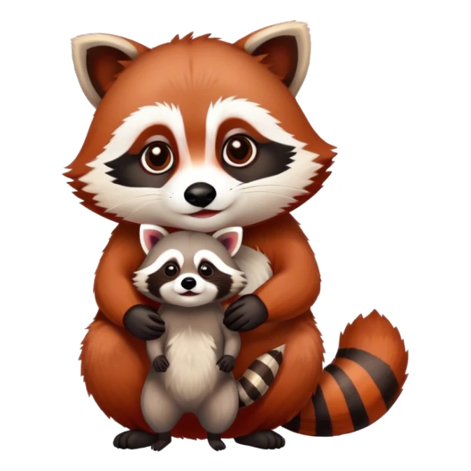 Valentine raccoon and red panda sticker