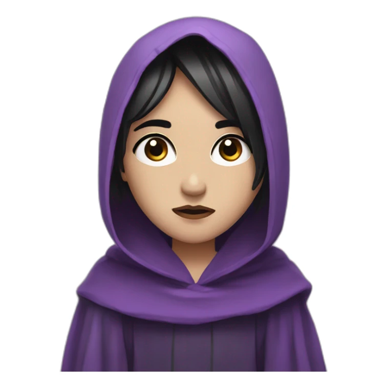 sad emo with purple eyes short dark hair wearing robes sticker