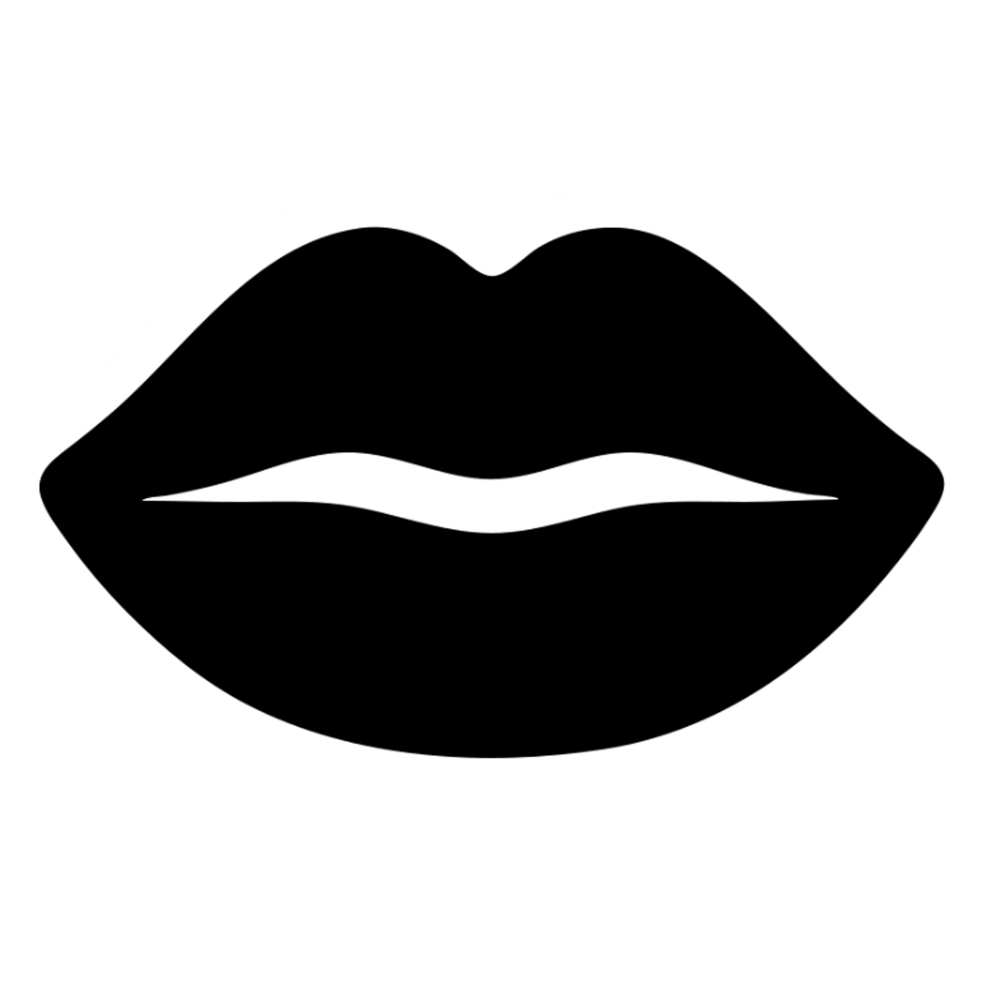 simple icon of puffy lips, soft and plump sticker