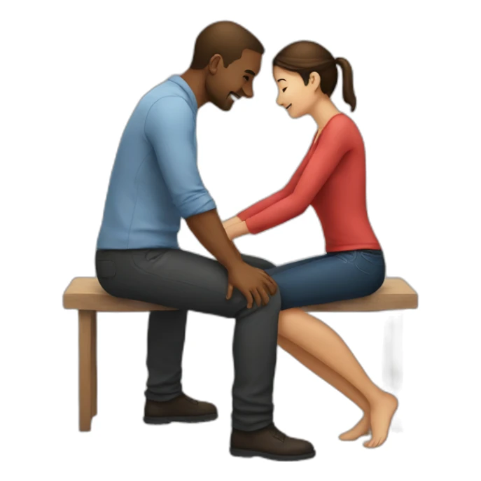 Man on knee facing  woman sticker