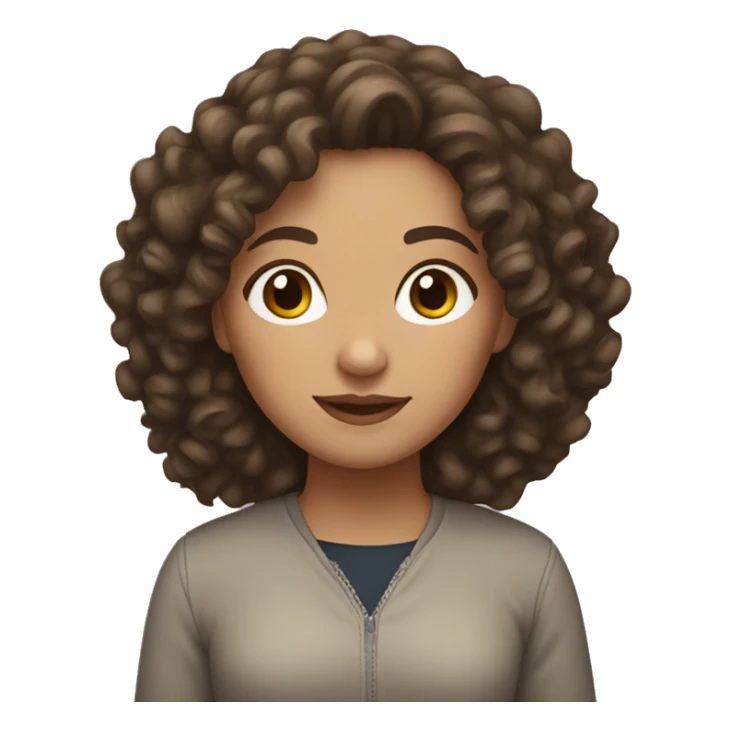 brunette girl with light skin and curly hair  sticker