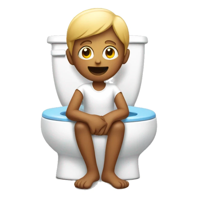 Sitting on a toilet sticker