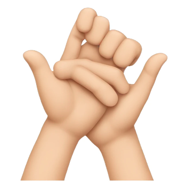 linking your fingers or bringing your hands together as if forming a chain. sticker