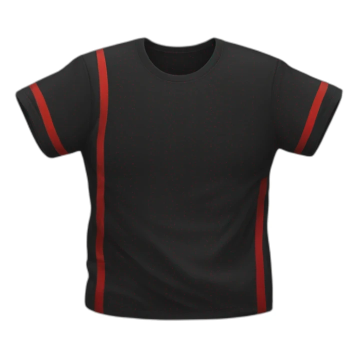 black t-shirt with a red band from left to right sticker