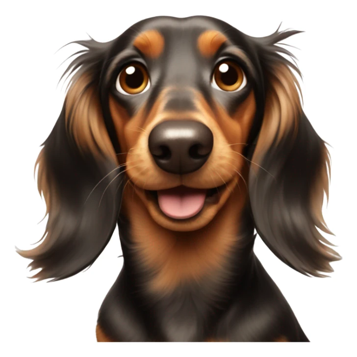 Long hair dachshund sending kisses sticker