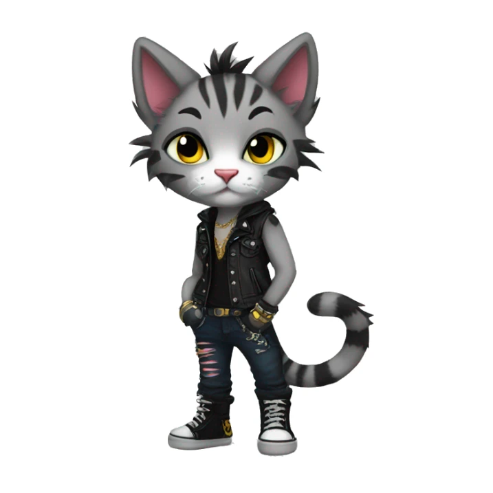 Anthro Punk Feline Full body sticker