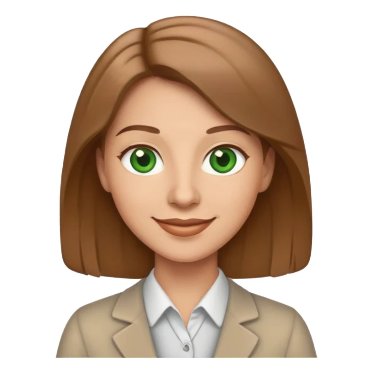 happy teacher with light brown hair and green eyes sticker