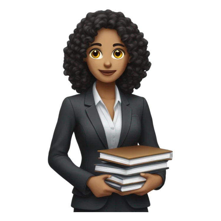 female legal intern with dark curly hair sticker