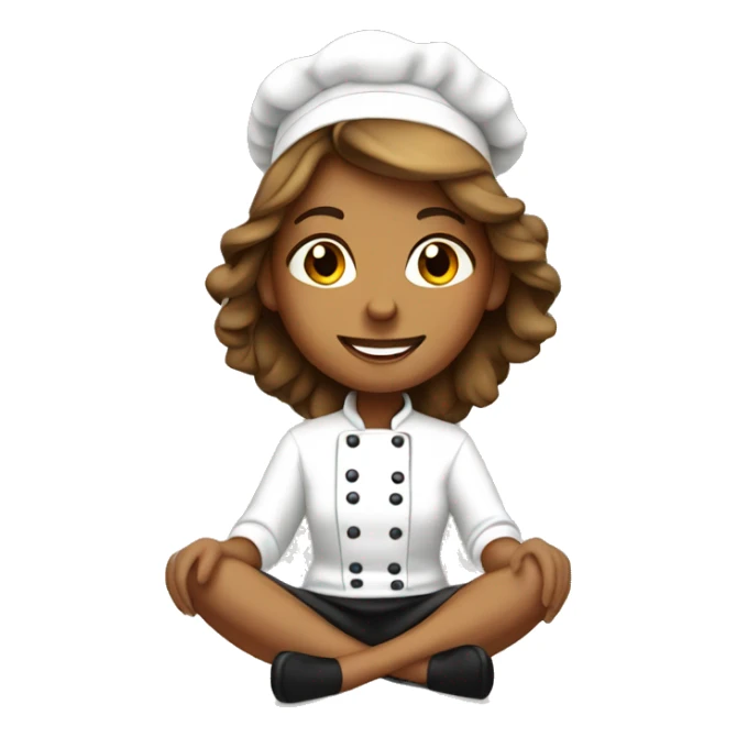 pretty light brown girl chef sitting on the earth sticker