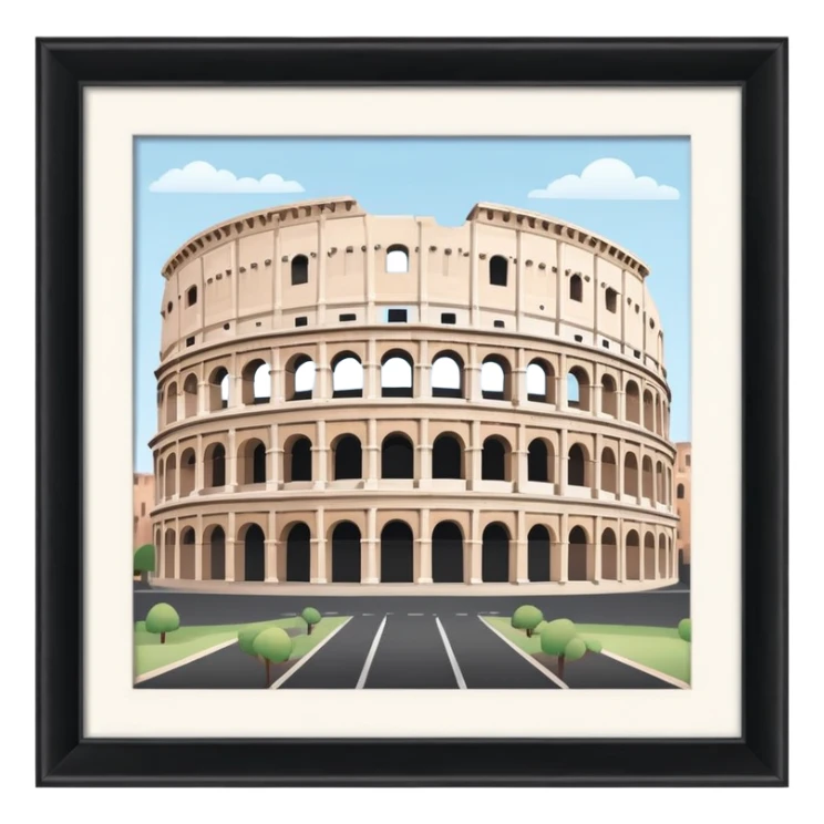 Colosseum in Rome with soft muted colors, not bright sticker