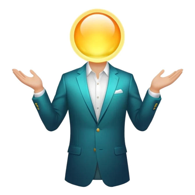 Minimalist glowing aura sphere with subtle blazer or suit jacket silhouette integrated, masculine style essence sticker