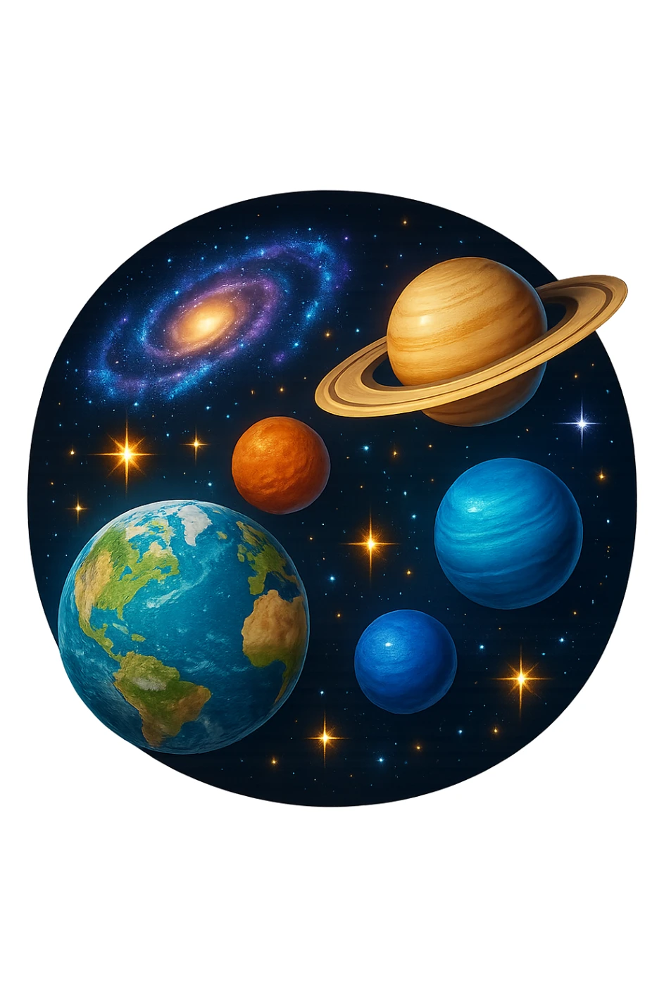 emoji stile iphone di universo, iperrealistica 4k sticker