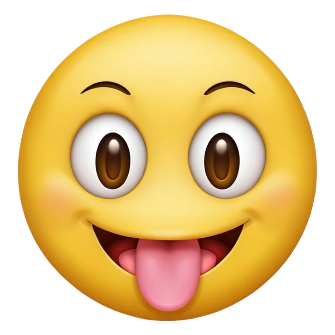 Smily face tongue out and both eyes open  sticker