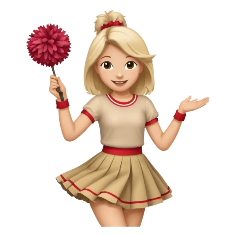 turtle girl dancing with skirt holding   pompom sticker