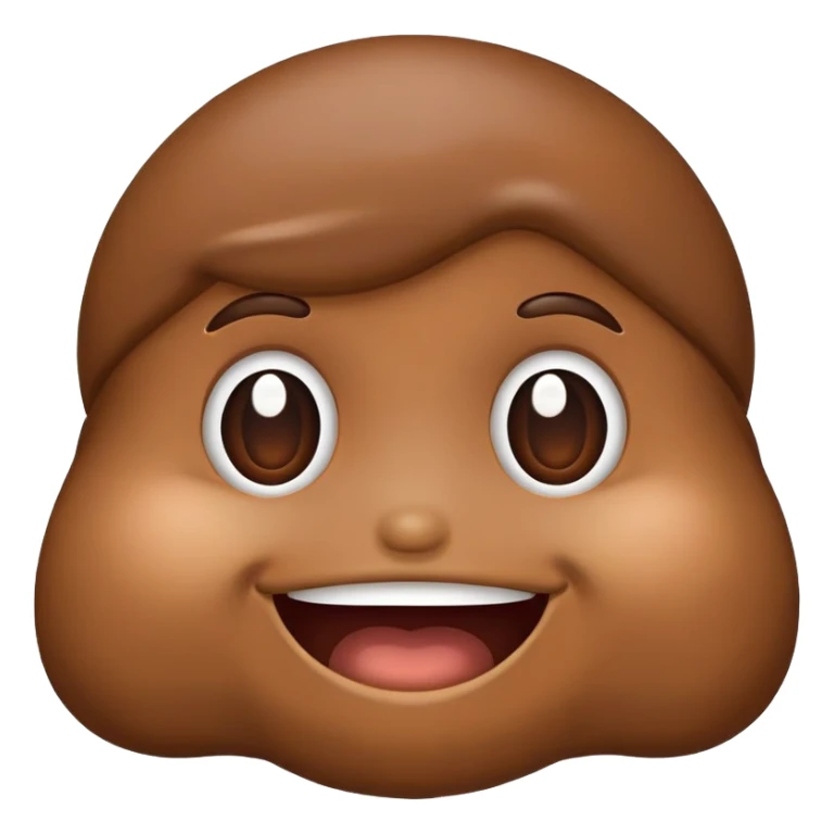 cartoon poop emoji near face sticker