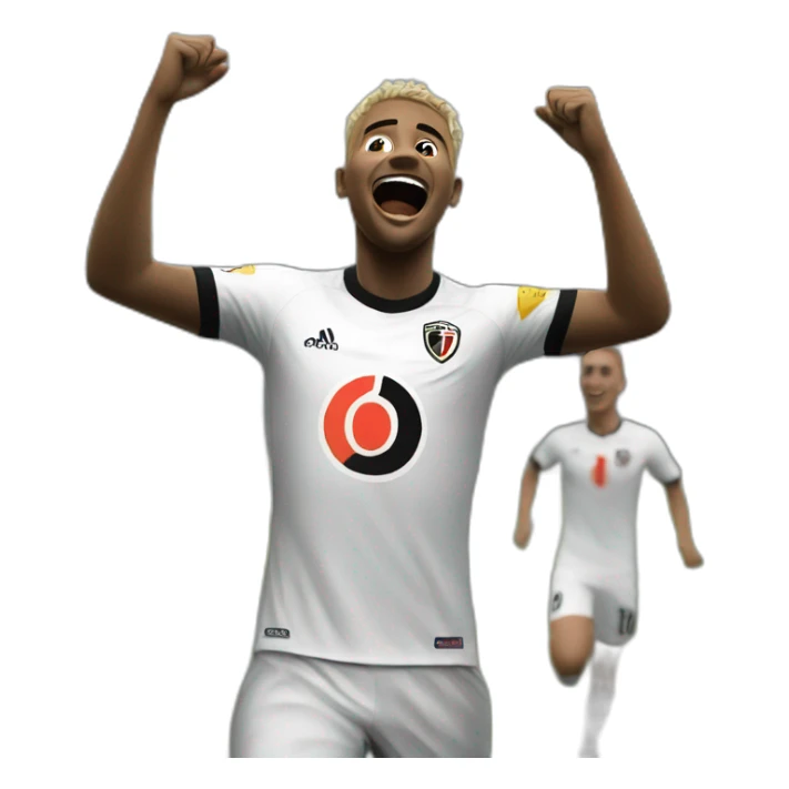 A Corinthians fan celebrate the victory sticker