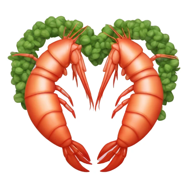 shrimp heart adorned with shrimp garland  sticker