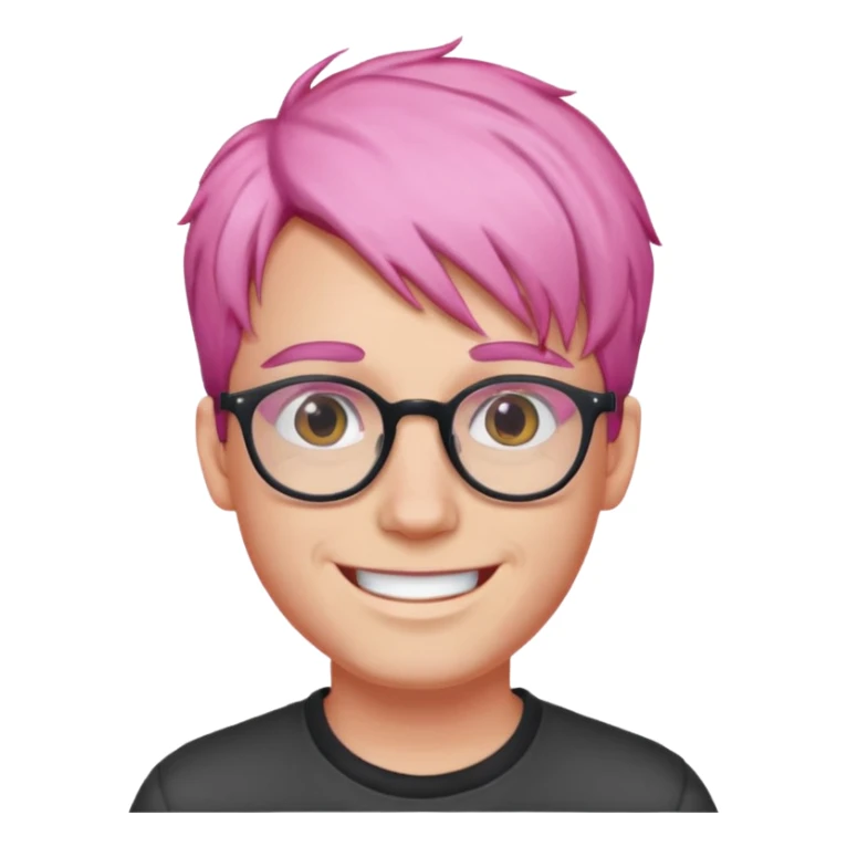 pink haired guy with glasssess sticker