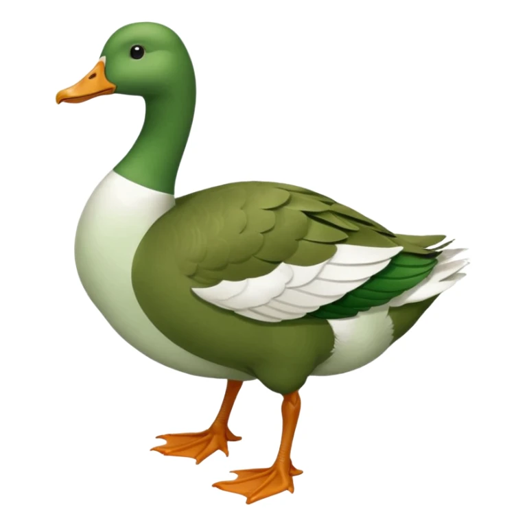 Make an emoji for a goose that's green (dominant colour #39C700). Use the existing goose emoji for inspiration. Show the whole body. Make the goose look like it's going somewhere

It has to be a goose that was dyed green, don't make it look like a duck please. sticker
