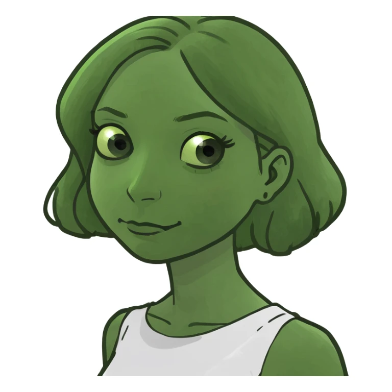 Girl with brown hair brown eyes make up white dress sticker