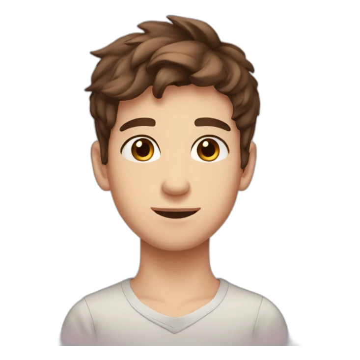 cute french boy 21 years old brown hair blue eyes sticker