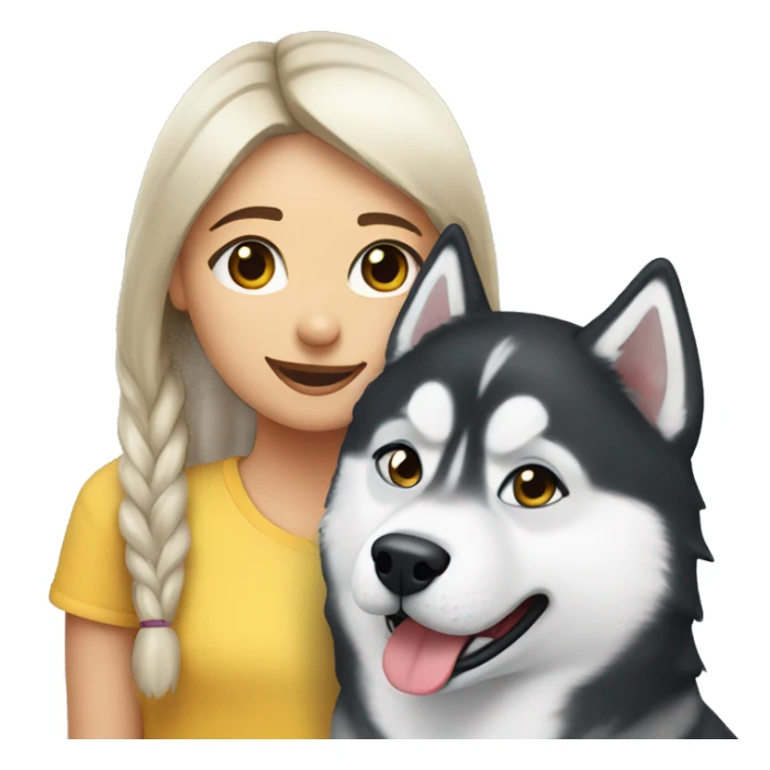 Husky with girl  sticker