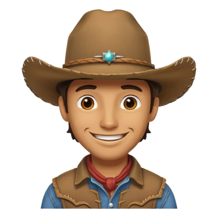 cowboy with really cool cowboy hat smiling sticker