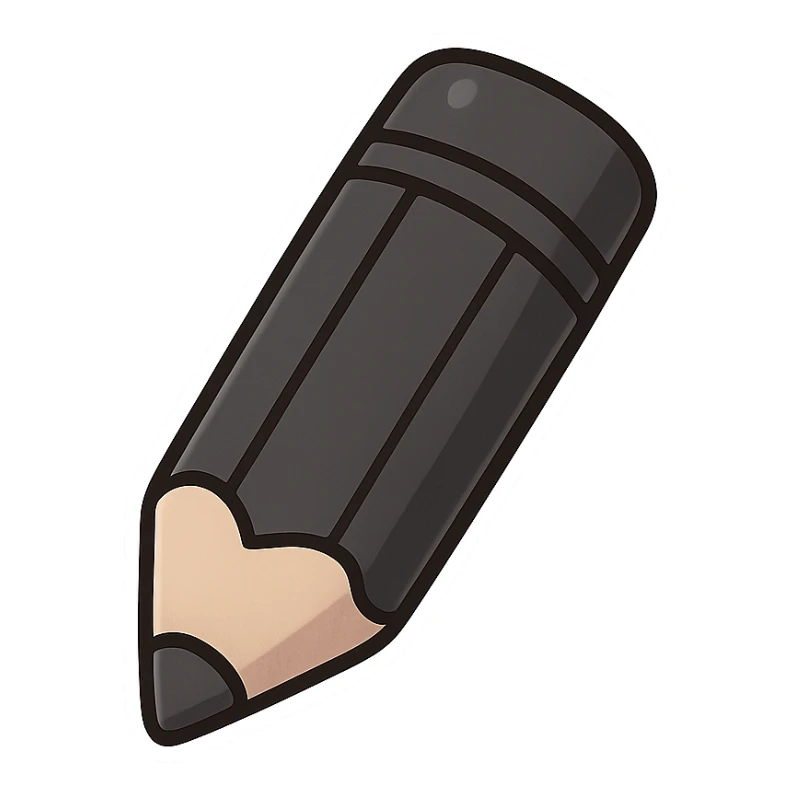 simple black pencil sticker