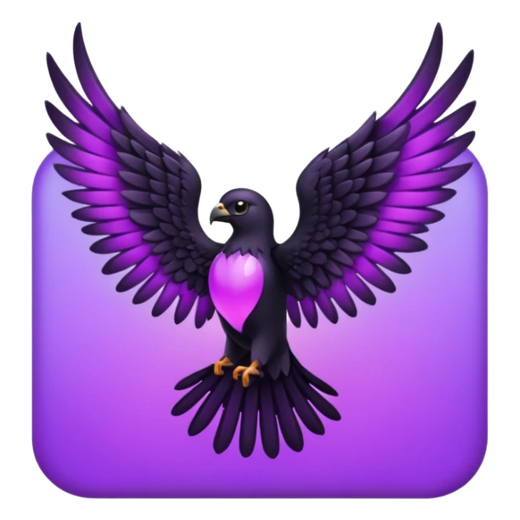 black wings with purple glow sticker