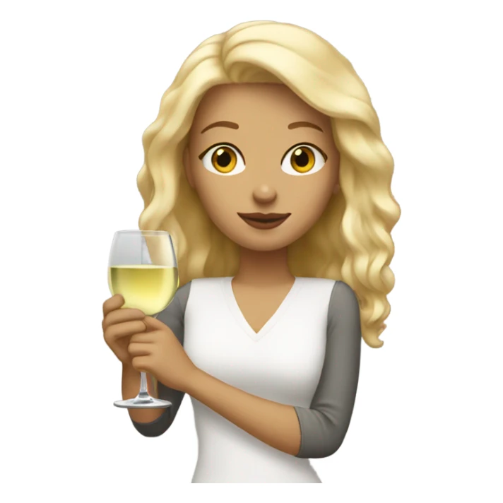 blonde with a glass of white wine sticker